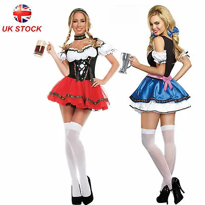 £19.99 • Buy UK German Oktoberfest Beer Girl Costume Bavarian Women Fancy Dress Size S-XXL