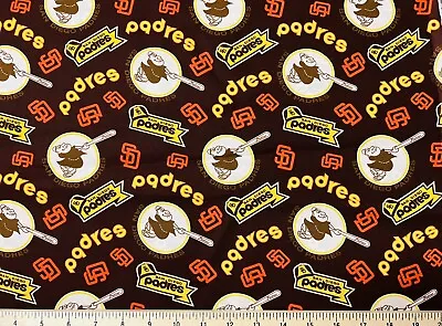 MLB SAN DIEGO SD PADRES Baseball Cooperstown 1/4 Yd  (9”x44”) 100% Cotton Fabric • $5.99