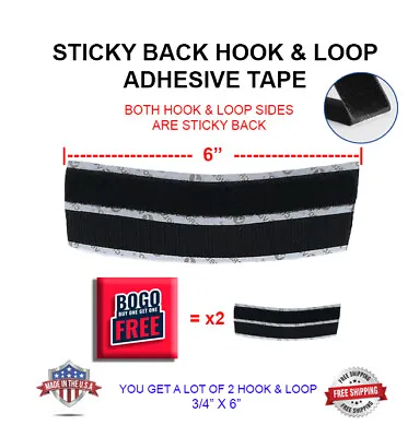 Hook & Loop Sticky Back Self Adhesive | 6” Inch | BOGO | Can Attach To Velcro • $7.99