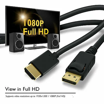 6FT Display Port DP To HDMI Cable Adapter Converter Audio Video PC HDTV LOT • $3.54