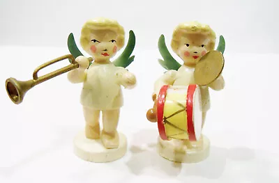 Angel Girl Band Musicians Drum Cymbal Trumpet Steinbach Replica Plastic Figures • $14.99