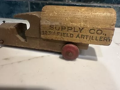 Vintage Wood Truck “supply Co 123rd Field Artillery” Missing One Wheel • $25