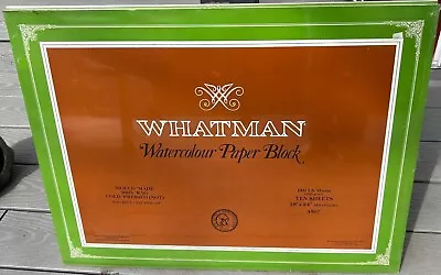 Whatman Watercolor Paper Block 140 Lb Ten Sheets 18  X 24  Vintage Unopened • $125