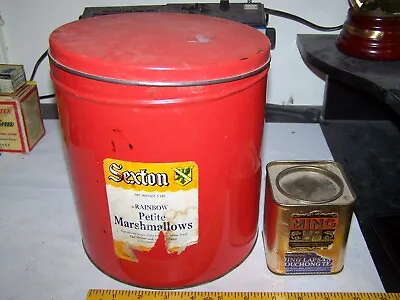 Vintage Sexton Foods Petite White Marshmallow Tin 5 Lb Can • $30