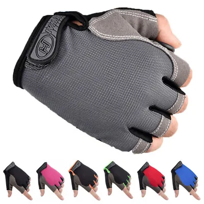 Men Women Half Finger Gloves Outdoor Sports Mittens For Driving Golfing Fishing • £5.39