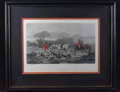 FRAMED 1980  The Death  Fox Hunt By J. F. Herring Engraved By C. R. Stock • $150