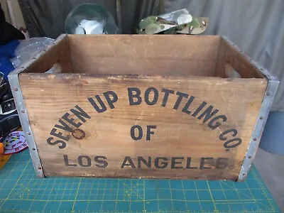 Vtg 1957 SEVEN UP Wood Soda Box 7UP 7-UP Glass Bottle Shipping Case 7 • $25