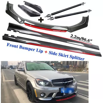 Carbon Fiber Front Bumper Lip Spoiler + Side Skirt Rear For Mercedes-Benz O • $199.99