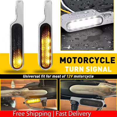 2X AUXITO Motorcycle Turn Signal Light Amber White Blinker Running Light DURABLE • $16.09