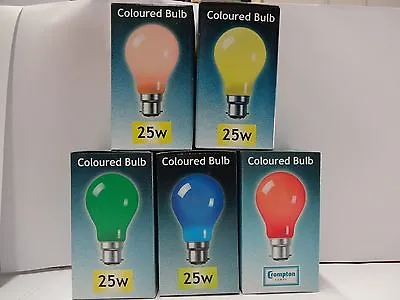 25watt Coloured GLS Light Bulbs BC X1x2 X5 Or X10 • £4.95