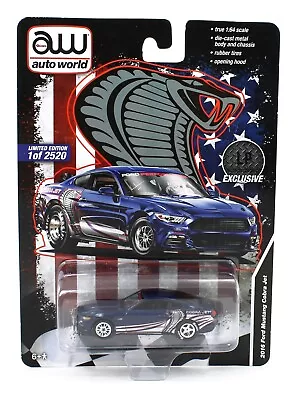 2024 AUTO WORLD 1:64 *BLUE* 2016 Ford Mustang COBRA JET Drag Car *NIP* • $15.99