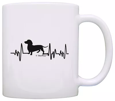 Dachshund Gifts For Women Dog Lover Heartbeat Weiner Dog Coffee Mug Tea Cup • $16.99