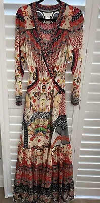 $260 • Buy Camilla Women’s Silk Pattern Wrap Dress Size AU 8-10