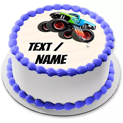 Monster Truck Cake Topper Party Decoration Personalized Name Birthday Edible New • $9.58