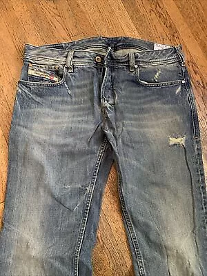 DIESEL ZATHAN REGULAR BOOTCUT DISTRESSED JEANS 32x32 Vintage • $60