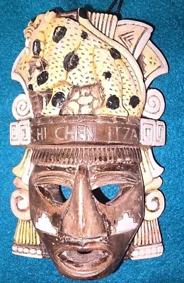 Ceramic Souvenir Mayan Mask Mexico Yucatan Chichen Itza Wall Decor Handmade • $30