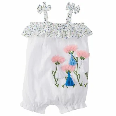 Mud Pie Baby Girl One Piece Blooming Flower Bubble Size 6-9 Months  NEW • $12.95