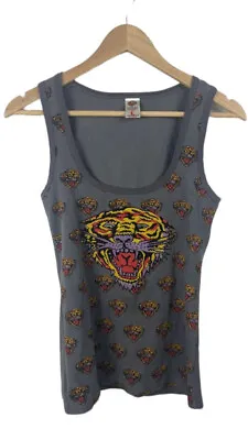 Don Ed Hardy Ribbed Long Line Singlet Tank Top Shirt Made In USA Ribbed • $50