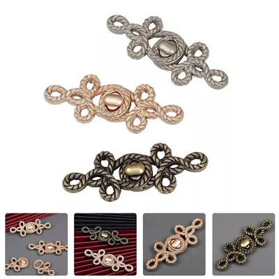  3 Pairs Buckle Zinc Alloy Handmade Sewing Fasteners Chinese Hanfu The Suit • $6.35