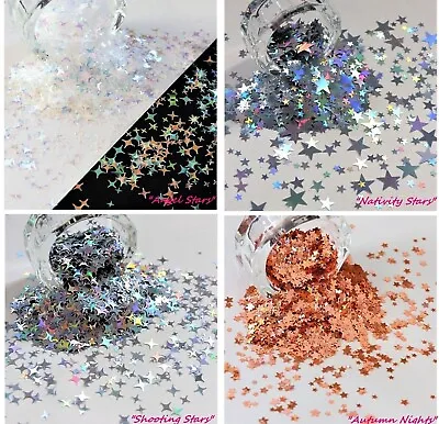 5g Nail Art Glitter Shooting Angel Stars 3D Holographic Iridescent Wax Craft Mix • £1.50