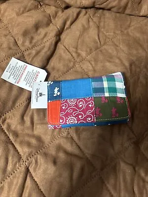 NWT Walt Disney World Parks MICKEY MOUSE Madras Plaid Patchwork Wallet- Teal • $9.99