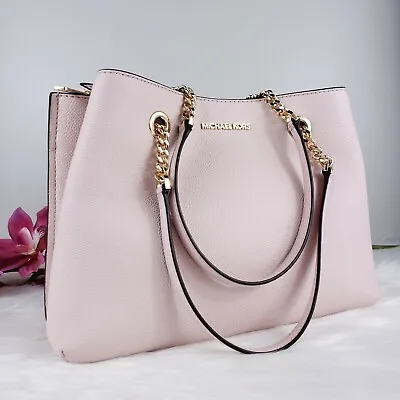 NWT Michael Kors LG Large Teagen Satchel Powder Blush Pink Handbag Shoulder Tote • $94.99