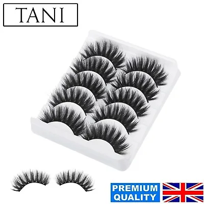 5Pair 3D Mink False Eyelashes Wispy Cross Long Thick Soft Fake Eye Lashes NEW UK • £1.95