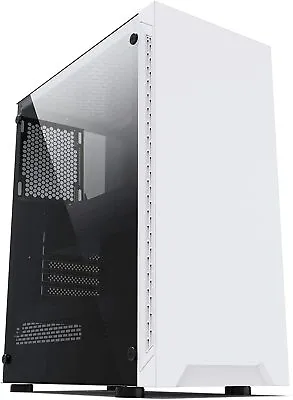 £35.95 • Buy PC COMPUTER ATX CASE ARCTIC WHITE GAMING MID TOWER TEMPERED GLASS IONZ KZ08 