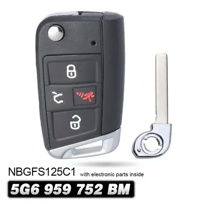 $39.19 • Buy Remote Key Fob For Volkswagen VW Jetta Tiguan Golf GTI NBGFS125C1 5G6 959 752 BM