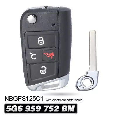 Remote Key Fob For Volkswagen VW Jetta Tiguan Golf GTI NBGFS125C1 5G6 959 752 BM • $39.67