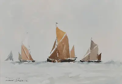 Edward Wesson - Original Watercolour Painting - Thames Sailing Barges. • £495