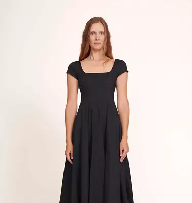 $100 • Buy Staud Short Sleeved Wells Maxi Dress In Black 