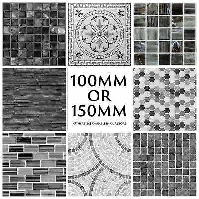 £5.47 • Buy Tile Stickers Kitchen Bathroom Splashback Backsplash Peel And Stick - Grey