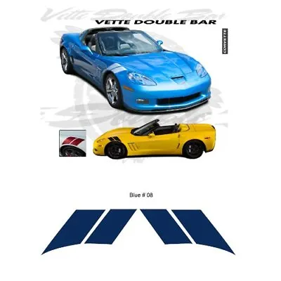 Chevrolet Corvette C6 Fender Double Bar Stripes Graphic Kit - Blue • $51.99