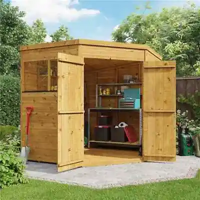 Wooden Garden Shed -  Expert Tongue And Groove Corner Workshop Shed • £860.99