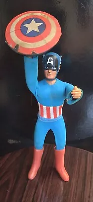 Vintage 1974 Mego Captain America Figure 8  Marvel ⭐ Battle Ravaged Authentic 🛡 • $49.99