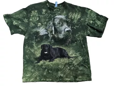 Vintage Black Labrador Shirt Mens XL Lab Hunting Dog Green USA Made UNIQUE 90s • $19.99