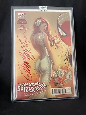 AMAZING SPIDER-MAN:RENEW YOUR VOWS #1 J SCOTT CAMPBELL EXCLUSIVE Signed W/Remark • $1300