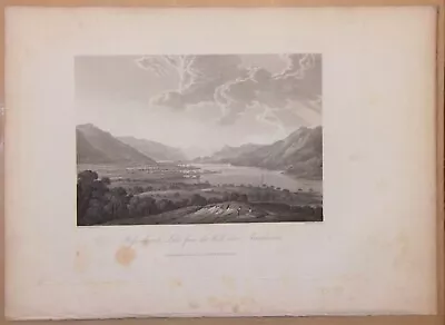 ANTIQUE LAKE DISTRICT ENGRAVING. JOSEPH FARRINGTON.BASSENTHWAITE LAKE  C.1815 • £4.99