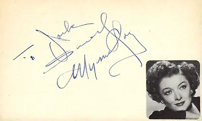 Myrna Loy Signed Auto 3x5 Index Card Thin Man • $149.99