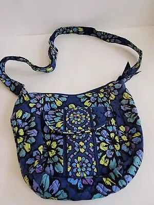 A Vera Bradley Indigo Pop Crossbody Shoulder Bag Adjustable Blue And Green • $11.86