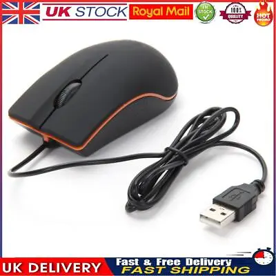 USB 3D Wired Optical Mini Mouse Mice For PC Laptop Computers Black • £5.29