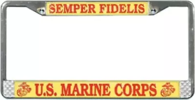 U.S. Marine Corps License Plate Frame  Free Screw Caps With This Frame • $17.61