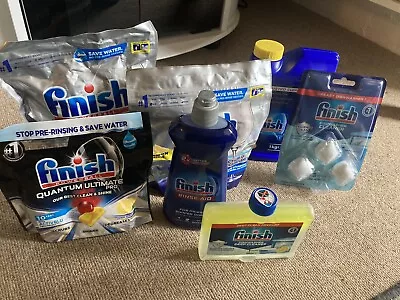 Finish Cleaning Pack Deep Clean Rinse Aid 64 Dishwashing Tablets And More • $60