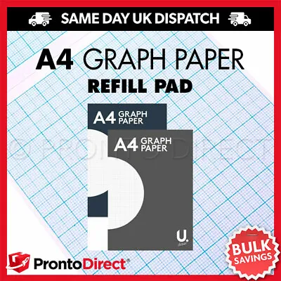 A4 Graph Paper Pad Squared Notepad Grid School Homework Engineering Engineer • £2.99