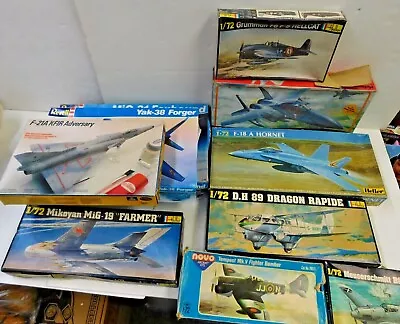 Collection Of 10 Military Airplane Kits Yak-38 Mig-31 F-15 Eagle F-18 Hornet • $129.99