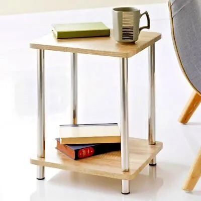 £17.99 • Buy Small 2/3 Tier Oak Finish Side Table With Shelf Office Bedroom Coffee End Table