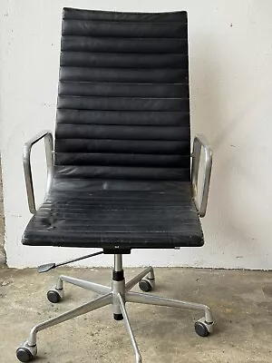 Vintage Eames ICF EA119 Leather Swivel Desk Office Chair Ali Frame • £495