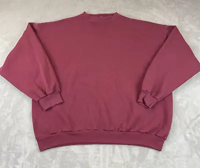 Vintage Tultex Sweatshirt Men 2XL Maroon Burgundy Wine Blank USA Made • $24.13