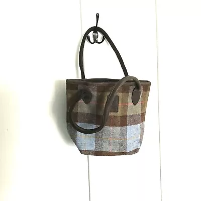 Designer Leather & Tartan Bag Handbag 🌼 Never Used - VGC  • £11.50